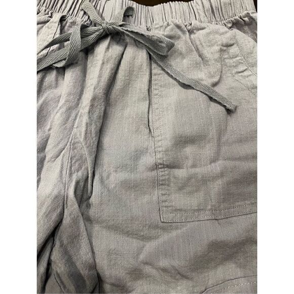 SESERAGI light blue Womens Cotton Linen Shorts Soft Elastic Waist Summer Casual - Picture 2 of 4